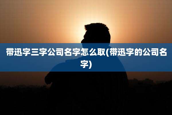 带迅字三字公司名字怎么取(带迅字的公司名字)