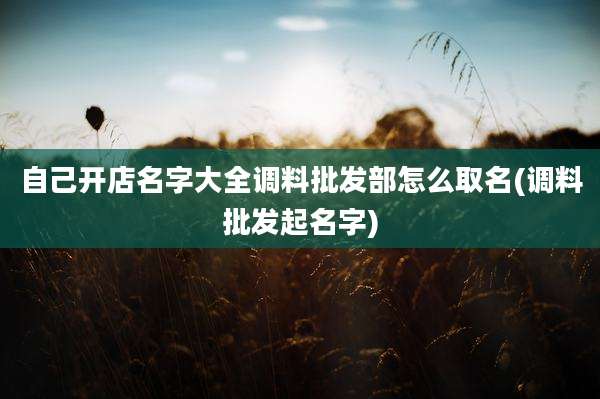 自己开店名字大全调料批发部怎么取名(调料批发起名字)