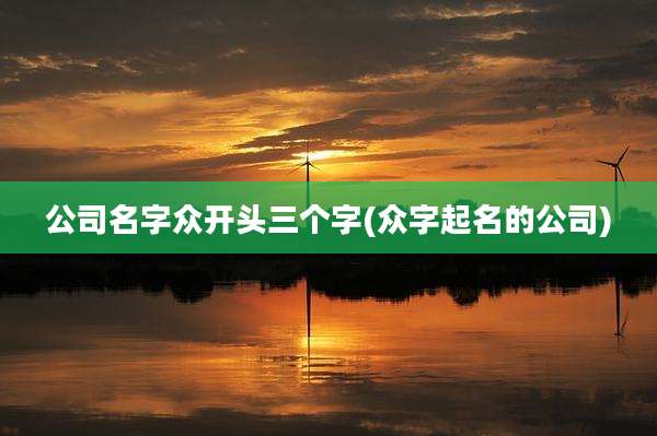 公司名字众开头三个字(众字起名的公司)