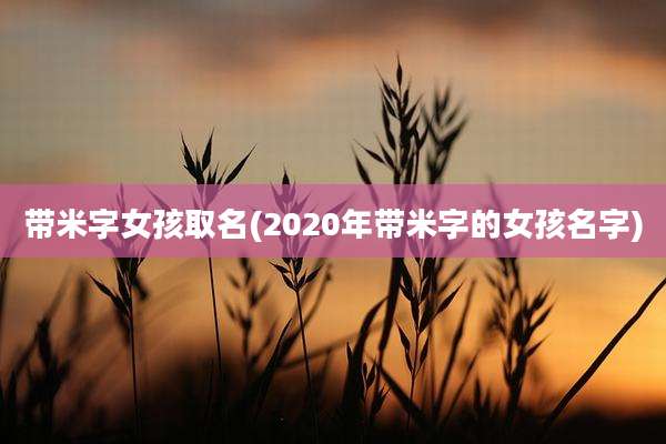带米字女孩取名(2020年带米字的女孩名字)