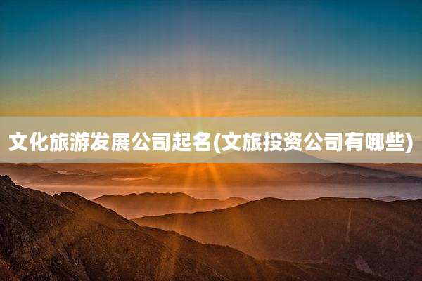 文化旅游发展公司起名(文旅投资公司有哪些)
