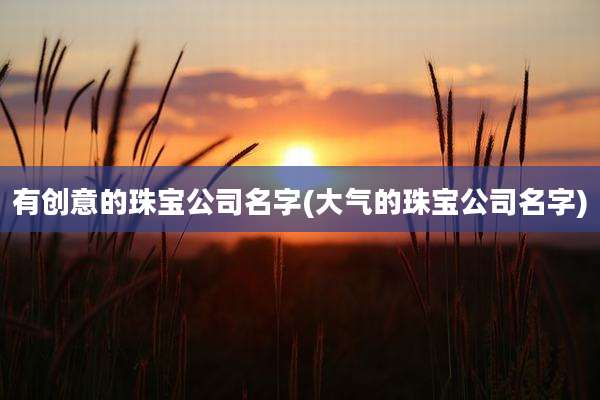 有创意的珠宝公司名字(大气的珠宝公司名字)