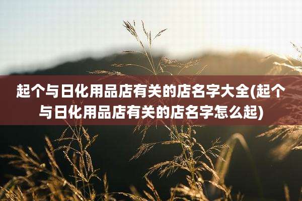 起个与日化用品店有关的店名字大全(起个与日化用品店有关的店名字怎么起)