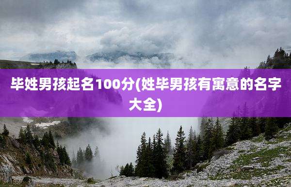 毕姓男孩起名100分(姓毕男孩有寓意的名字大全)