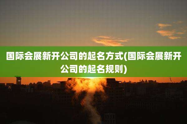 国际会展新开公司的起名方式(国际会展新开公司的起名规则)