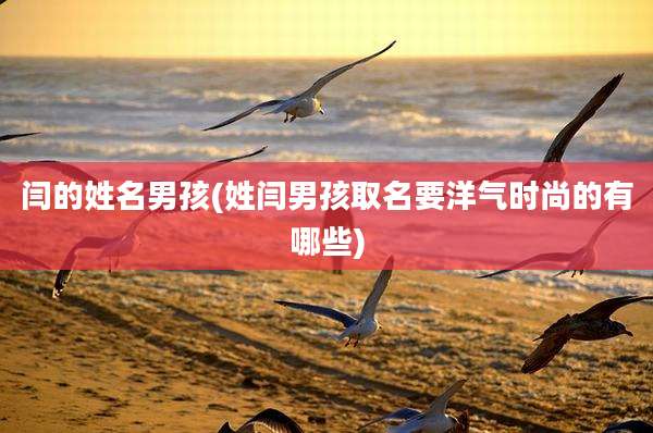 闫的姓名男孩(姓闫男孩取名要洋气时尚的有哪些)