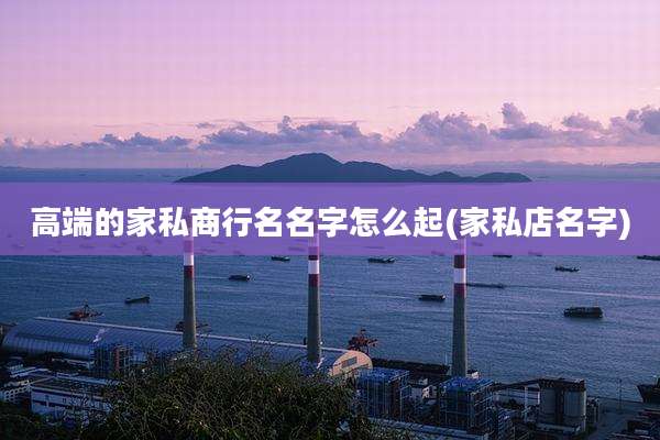 高端的家私商行名名字怎么起(家私店名字)