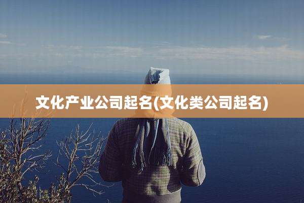 文化产业公司起名(文化类公司起名)