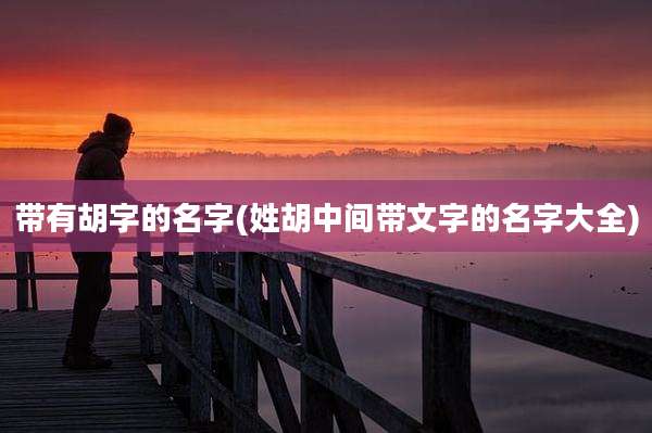 带有胡字的名字(姓胡中间带文字的名字大全)