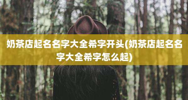 奶茶店起名名字大全希字开头(奶茶店起名名字大全希字怎么起)