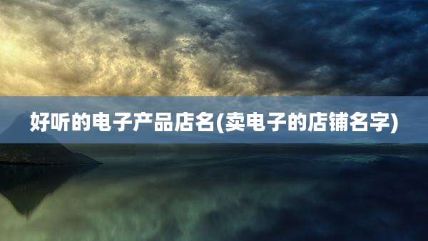 好听的电子产品店名(卖电子的店铺名字)