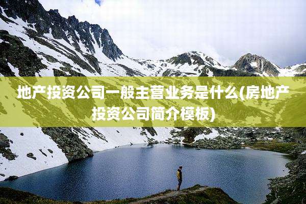 地产投资公司一般主营业务是什么(房地产投资公司简介模板)