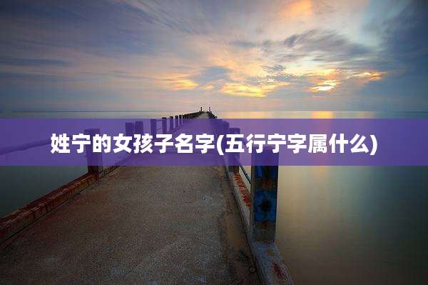姓宁的女孩子名字(五行宁字属什么)