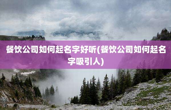 餐饮公司如何起名字好听(餐饮公司如何起名字吸引人)