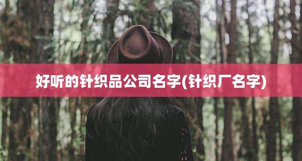 好听的针织品公司名字(针织厂名字)