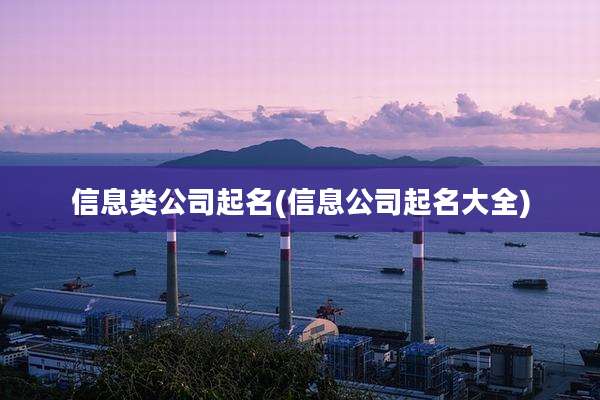 信息类公司起名(信息公司起名大全)