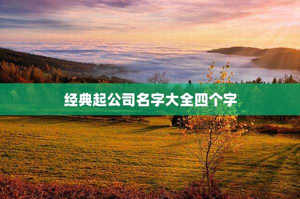 经典起公司名字大全四个字