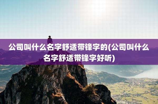 公司叫什么名字舒适带锋字的(公司叫什么名字舒适带锋字好听)