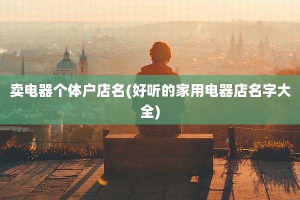 卖电器个体户店名(好听的家用电器店名字大全)