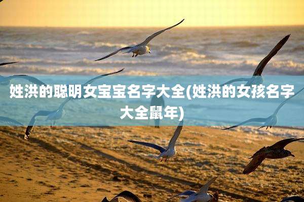 姓洪的聪明女宝宝名字大全(姓洪的女孩名字大全鼠年)