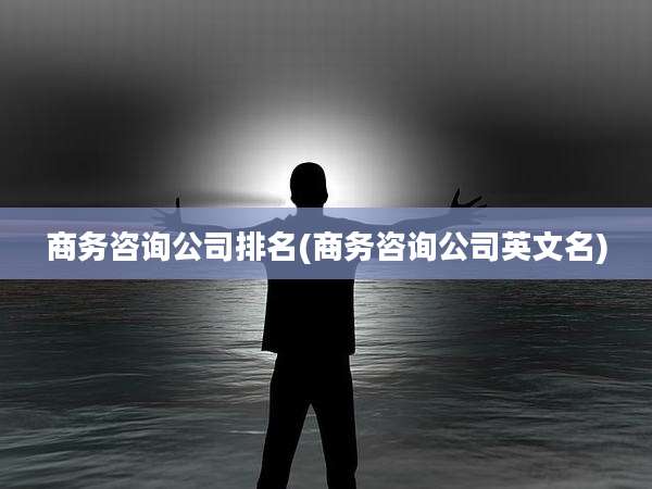 商务咨询公司排名(商务咨询公司英文名)