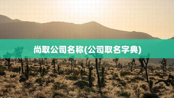 尚取公司名称(公司取名字典)