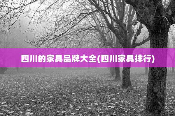四川的家具品牌大全(四川家具排行)