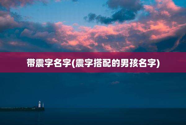 带震字名字(震字搭配的男孩名字)