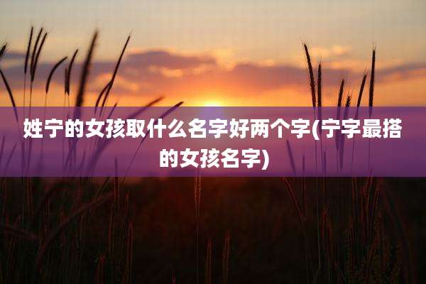 姓宁的女孩取什么名字好两个字(宁字最搭的女孩名字)