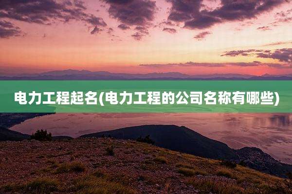 电力工程起名(电力工程的公司名称有哪些)