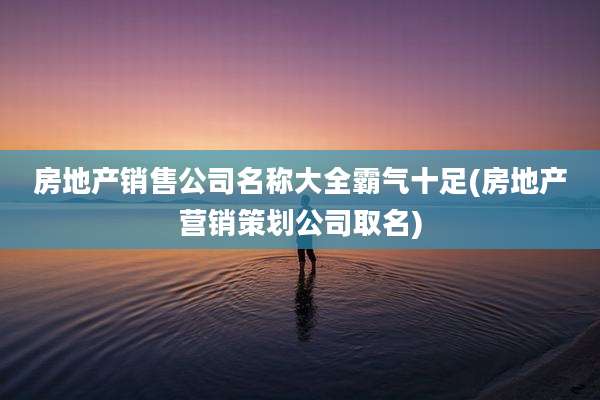 房地产销售公司名称大全霸气十足(房地产营销策划公司取名)