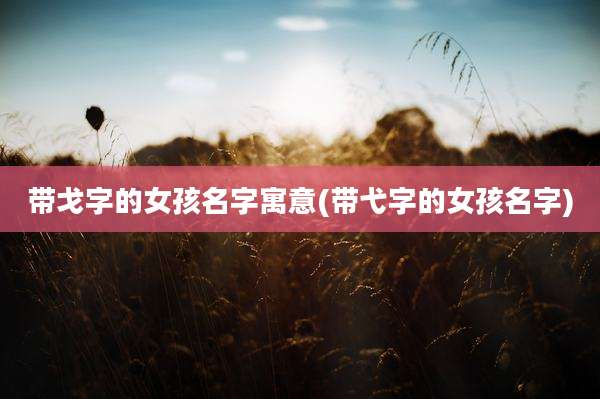 带戈字的女孩名字寓意(带弋字的女孩名字)