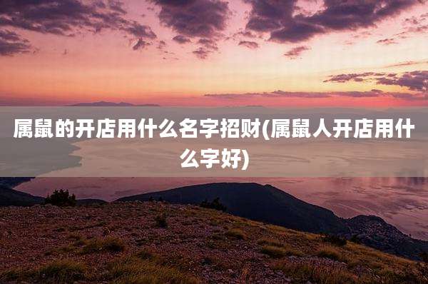属鼠的开店用什么名字招财(属鼠人开店用什么字好)
