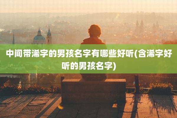 中间带浠字的男孩名字有哪些好听(含浠字好听的男孩名字)
