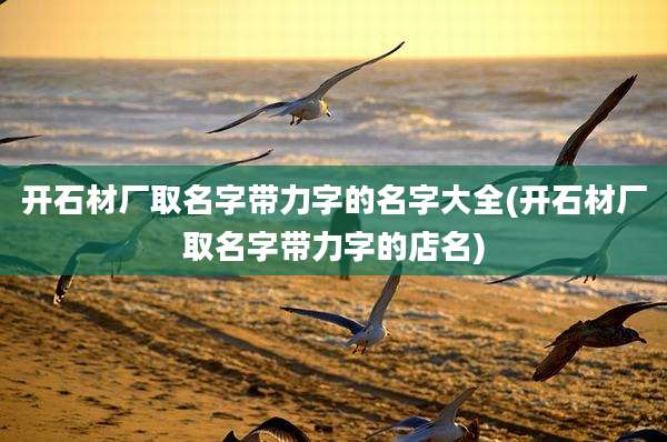 开石材厂取名字带力字的名字大全(开石材厂取名字带力字的店名)