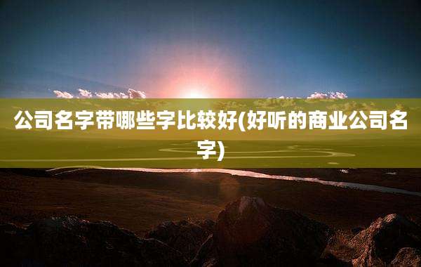 公司名字带哪些字比较好(好听的商业公司名字)