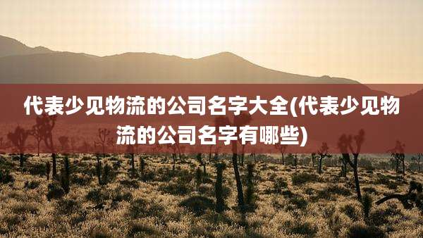 代表少见物流的公司名字大全(代表少见物流的公司名字有哪些)