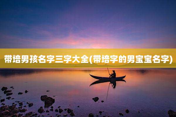 带培男孩名字三字大全(带培字的男宝宝名字)