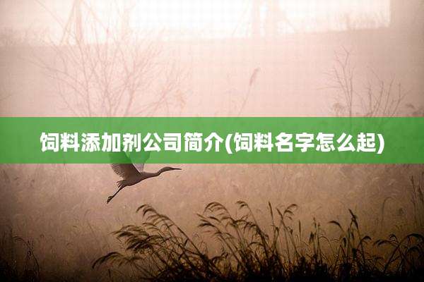 饲料添加剂公司简介(饲料名字怎么起)