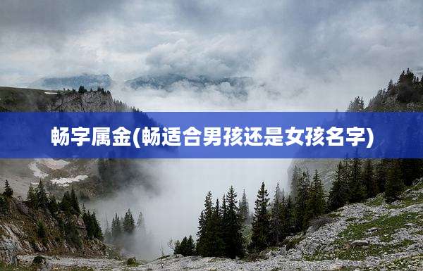 畅字属金(畅适合男孩还是女孩名字)