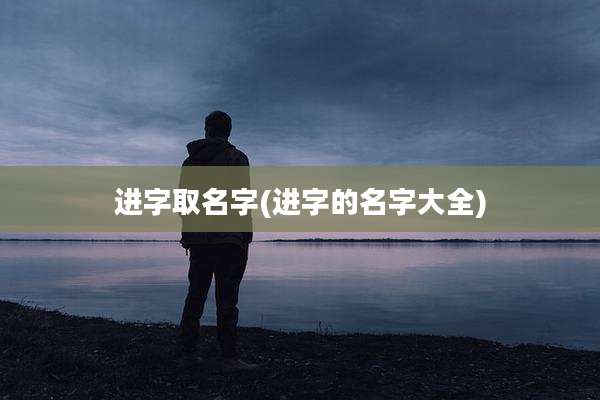进字取名字(进字的名字大全)
