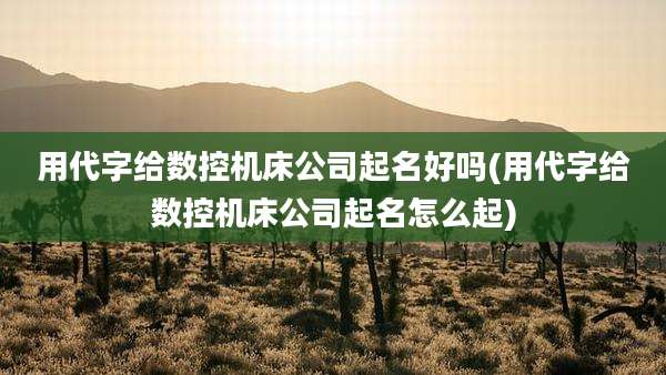 用代字给数控机床公司起名好吗(用代字给数控机床公司起名怎么起)
