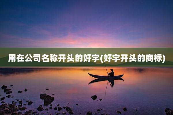用在公司名称开头的好字(好字开头的商标)