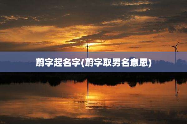 蔚字起名字(蔚字取男名意思)