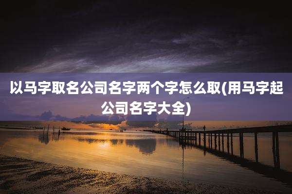 以马字取名公司名字两个字怎么取(用马字起公司名字大全)