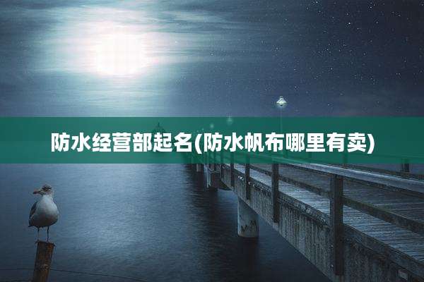 防水经营部起名(防水帆布哪里有卖)