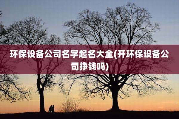 环保设备公司名字起名大全(开环保设备公司挣钱吗)