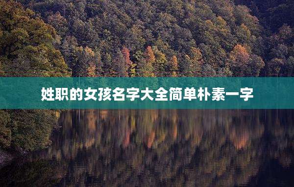 姓职的女孩名字大全简单朴素一字