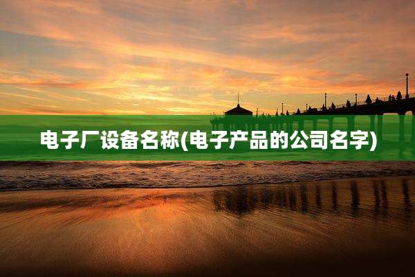 电子厂设备名称(电子产品的公司名字)