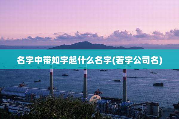 名字中带如字起什么名字(若字公司名)